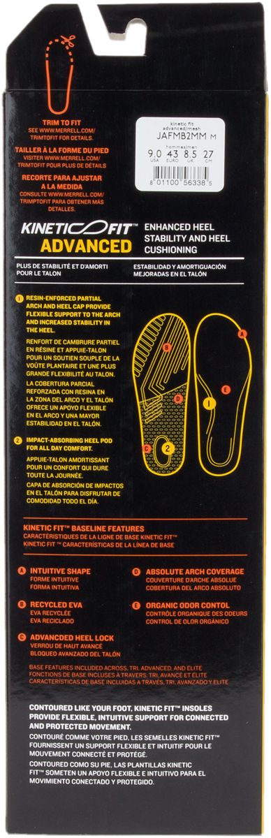 Men's Kinetic Fit Footbed Wide Width Insoles Merrell US