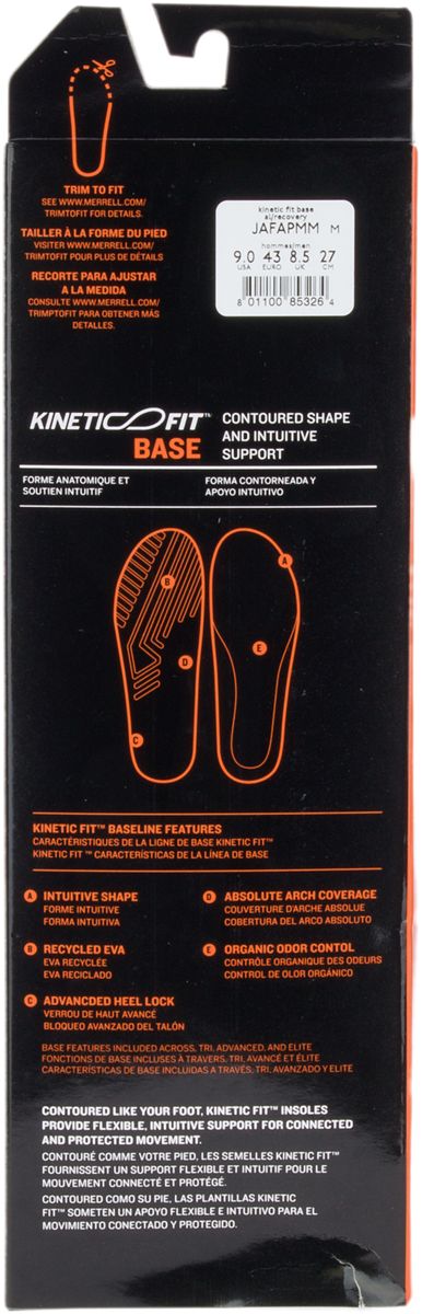 Men's Kinetic Fit Base AL Footbed Insoles Merrell