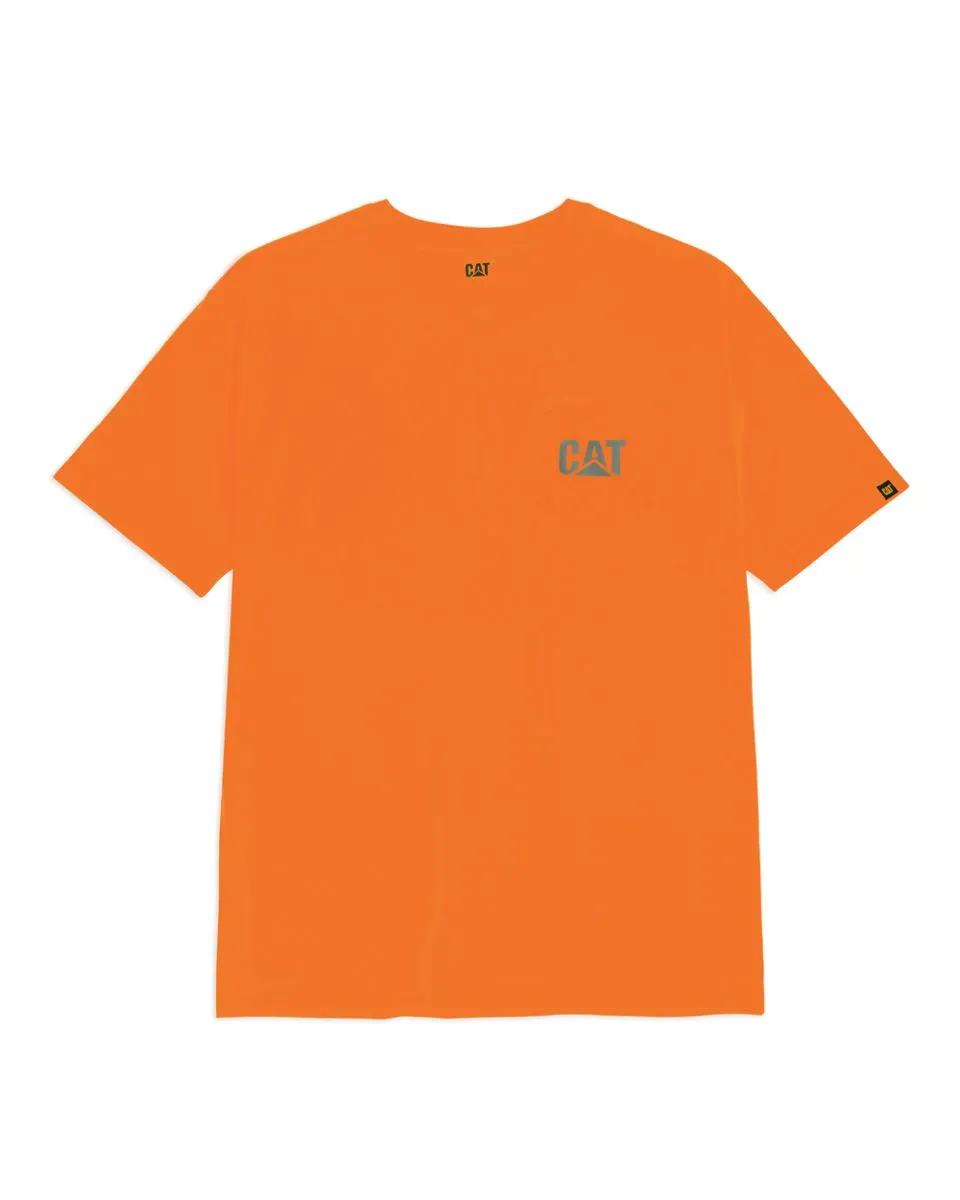 Cat Footwear Men's Hi-Vis Trademark Pocket Tee