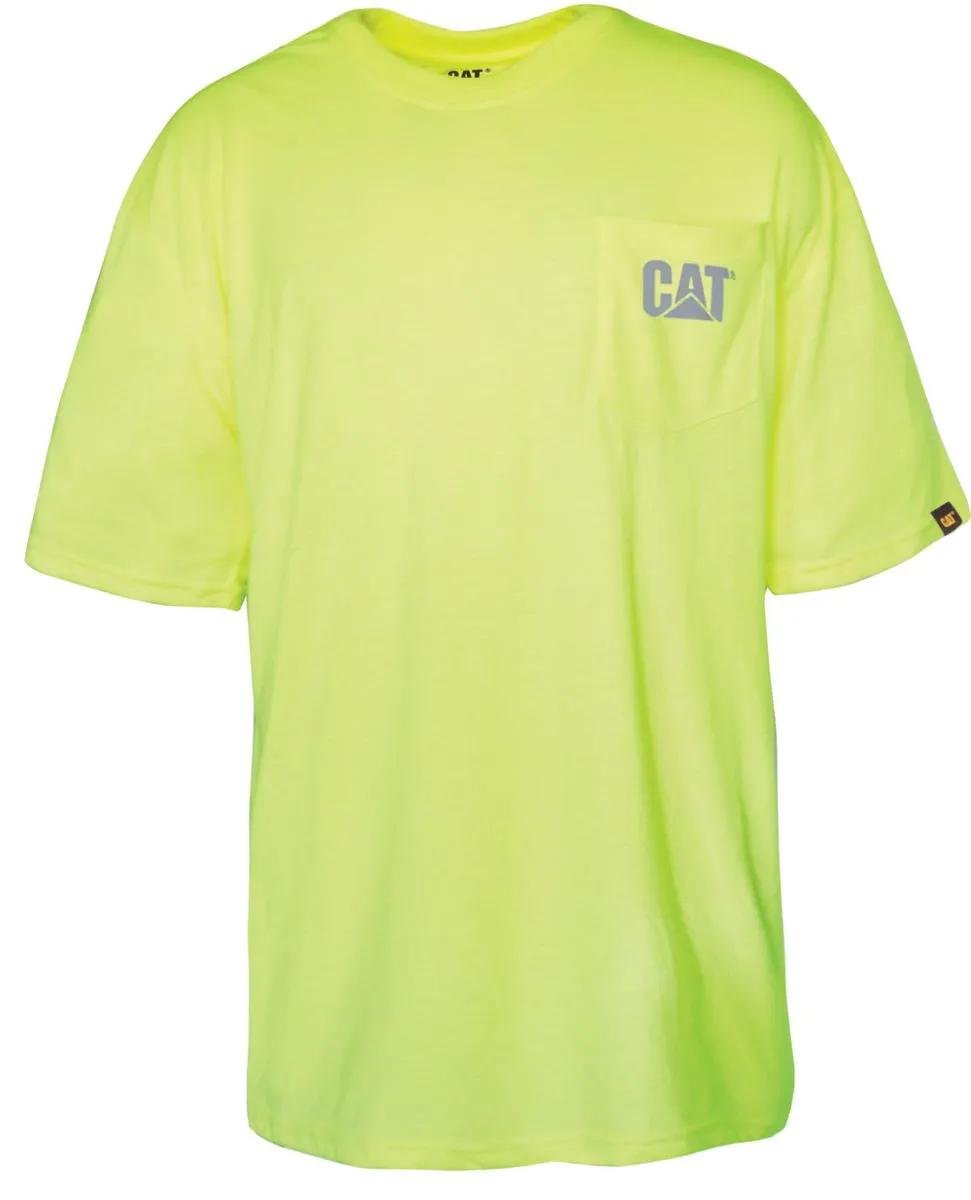 Cat Footwear Men's Hi-Vis Trademark Pocket Tee