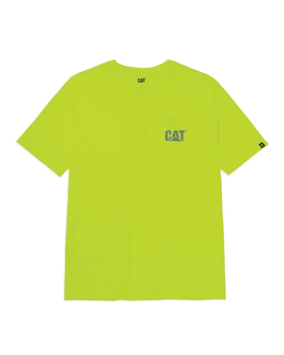 Cat Footwear Men's Hi-Vis Trademark Pocket Tee