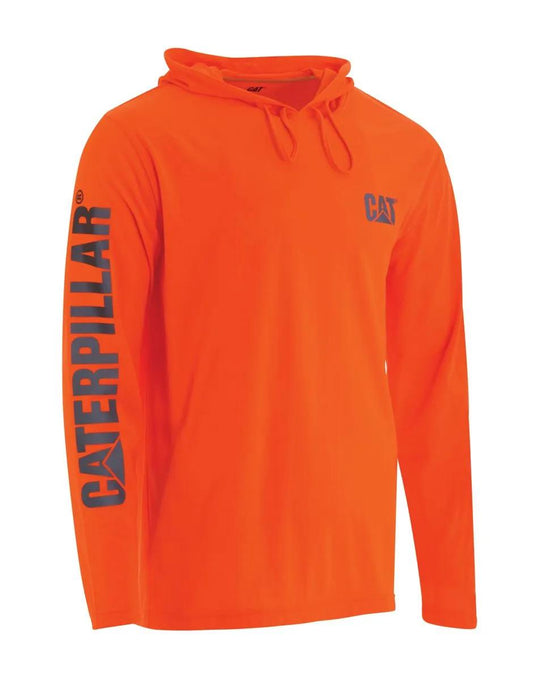 Cat Footwear Men's HiVis UPF Hooded Long Sleeve Tee