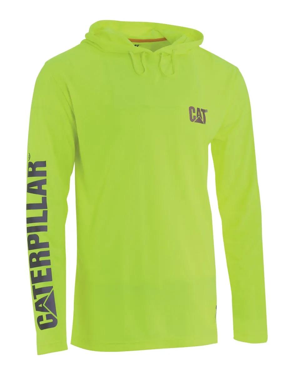 Cat Footwear Men's HiVis UPF Hooded Long Sleeve Tee