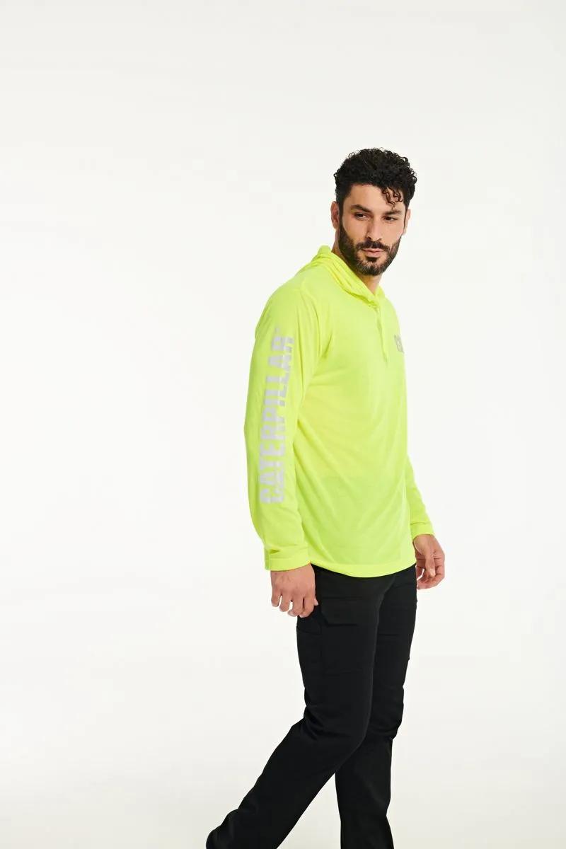 Cat Footwear Men's HiVis UPF Hooded Long Sleeve Tee