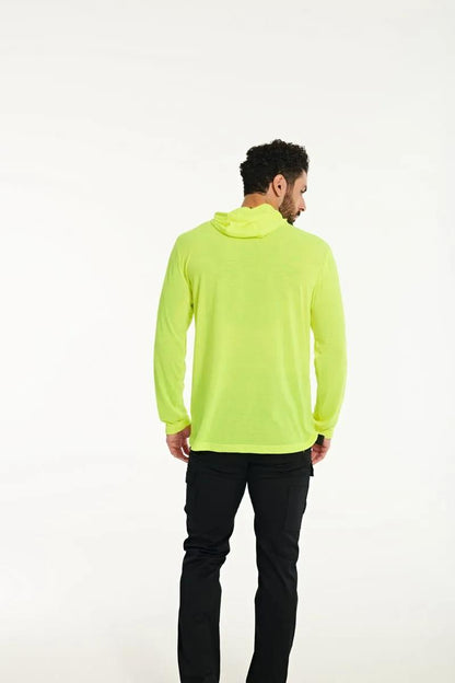 Cat Footwear Men's HiVis UPF Hooded Long Sleeve Tee