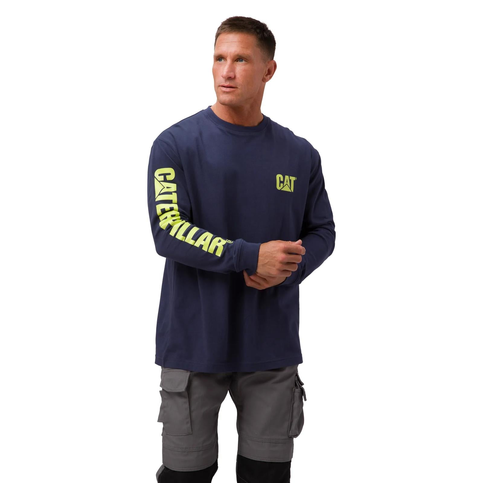 Cat Footwear Men's Trademark Banner Long Sleeve Tee