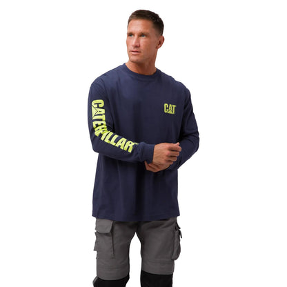 Cat Footwear Men's Trademark Banner Long Sleeve Tee