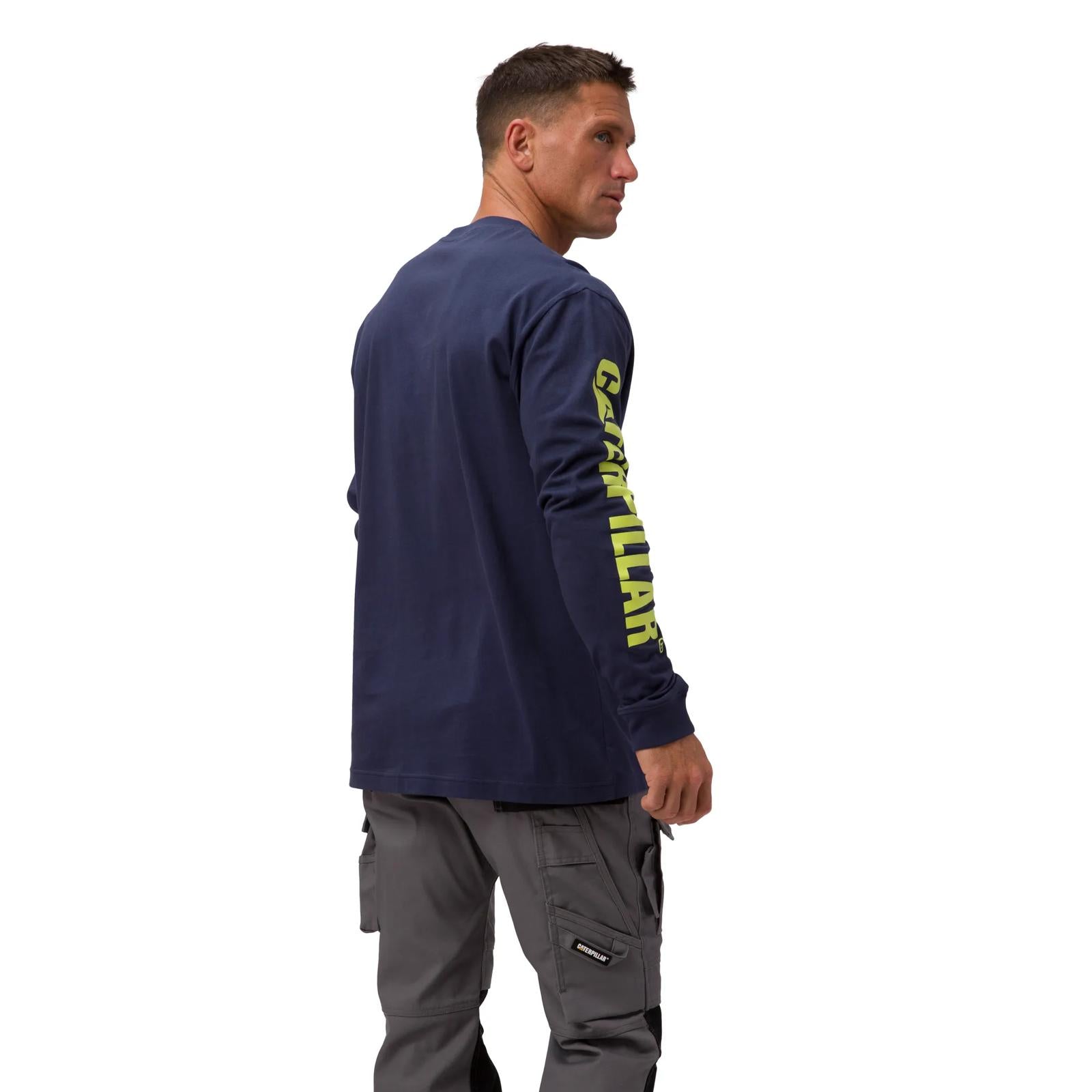 Cat Footwear Men's Trademark Banner Long Sleeve Tee