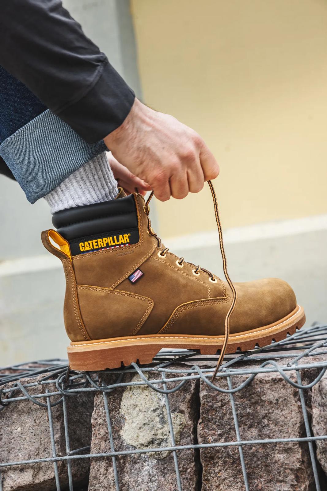 Cat Footwear Men's Second Shift USA 6" Waterproof Steel Toe Work Boot
