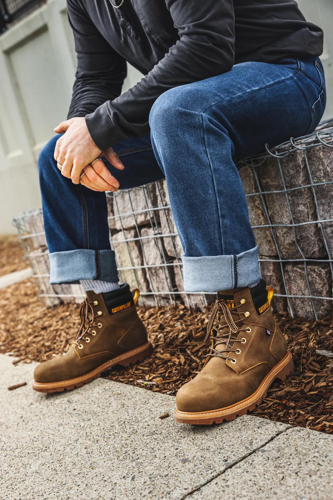 Cat Footwear Men's Second Shift USA 6" Waterproof Steel Toe Work Boot