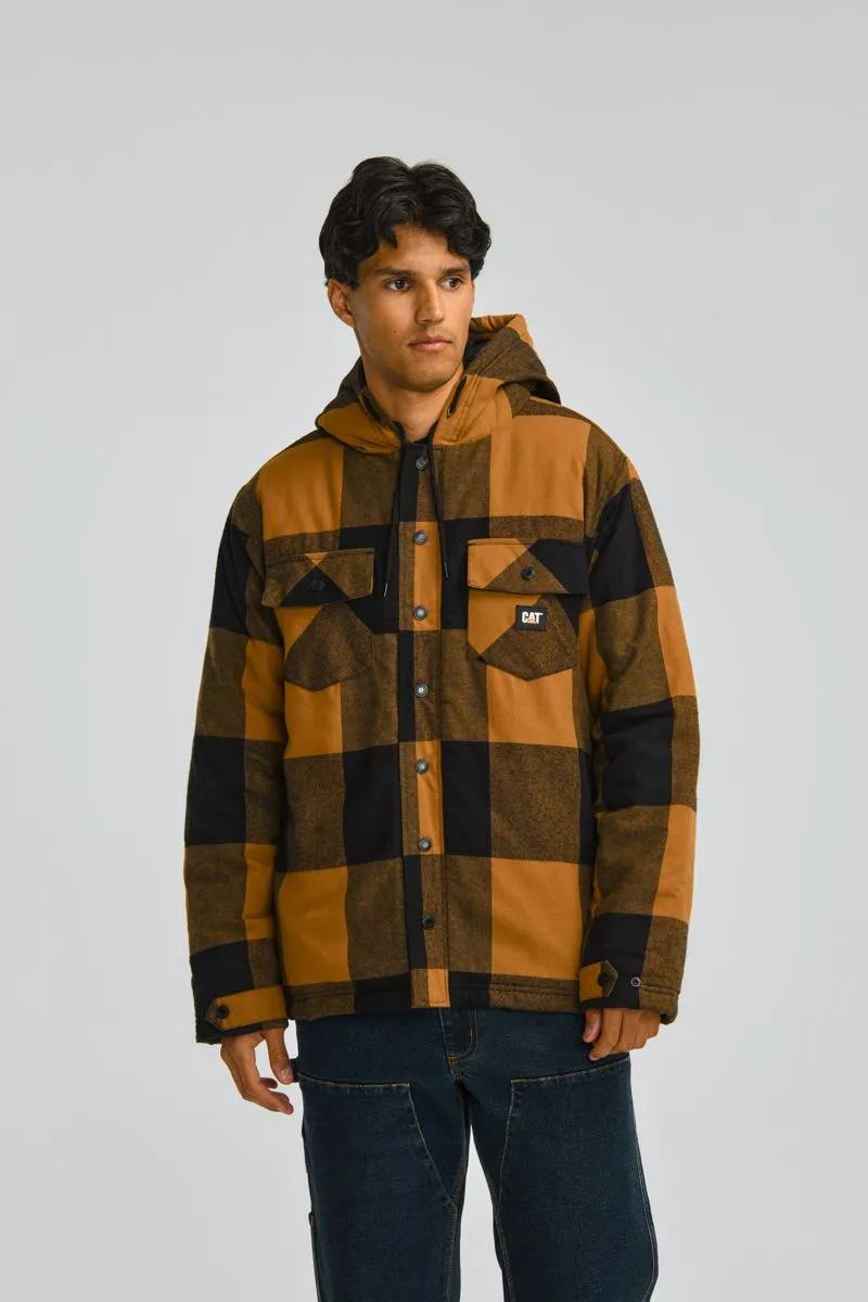 Cat Footwear Men's Hooded Flannel Shirt Jacket