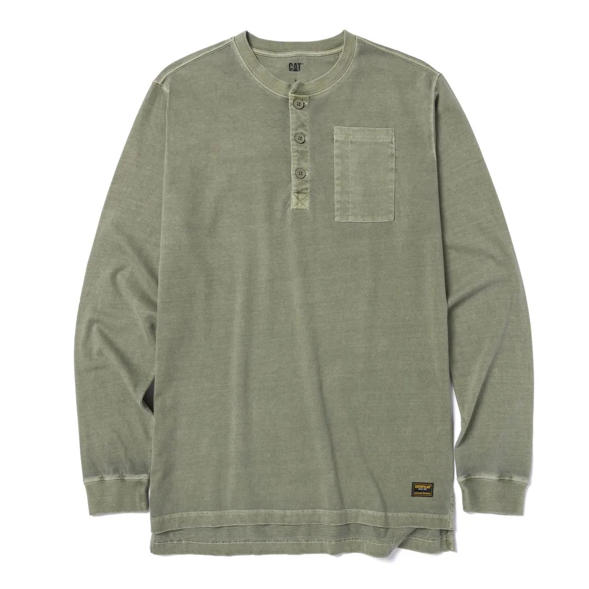 Cat Footwear Men's Pigment Dye Long Sleeve Henley