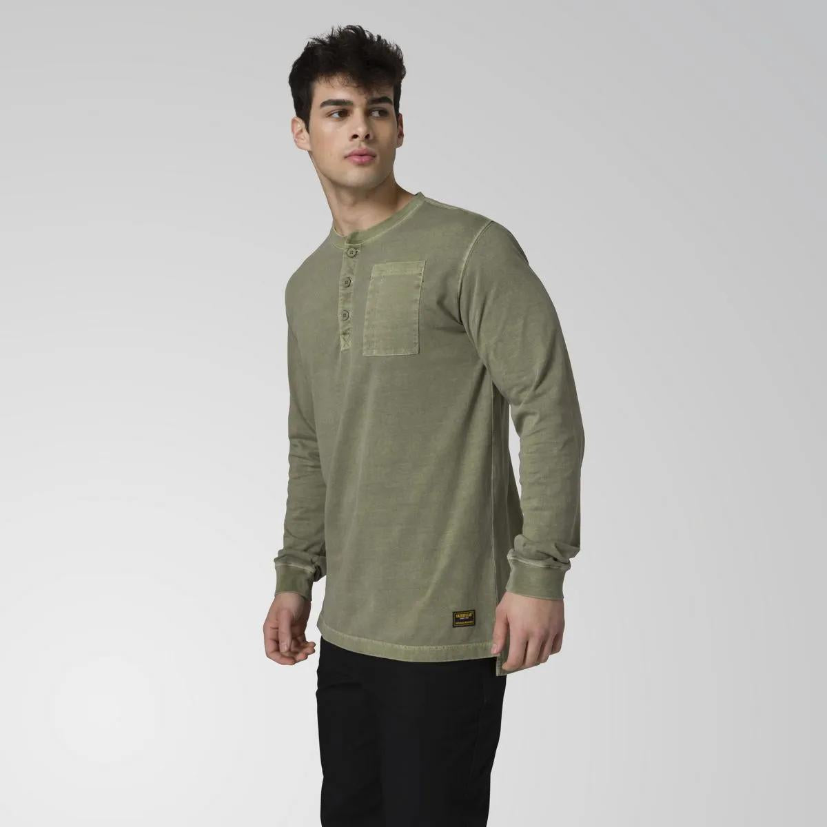 Cat Footwear Men's Pigment Dye Long Sleeve Henley